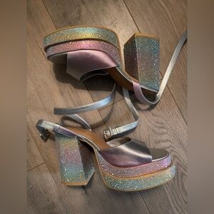Torrid Multicolor Glitter Platform Heels